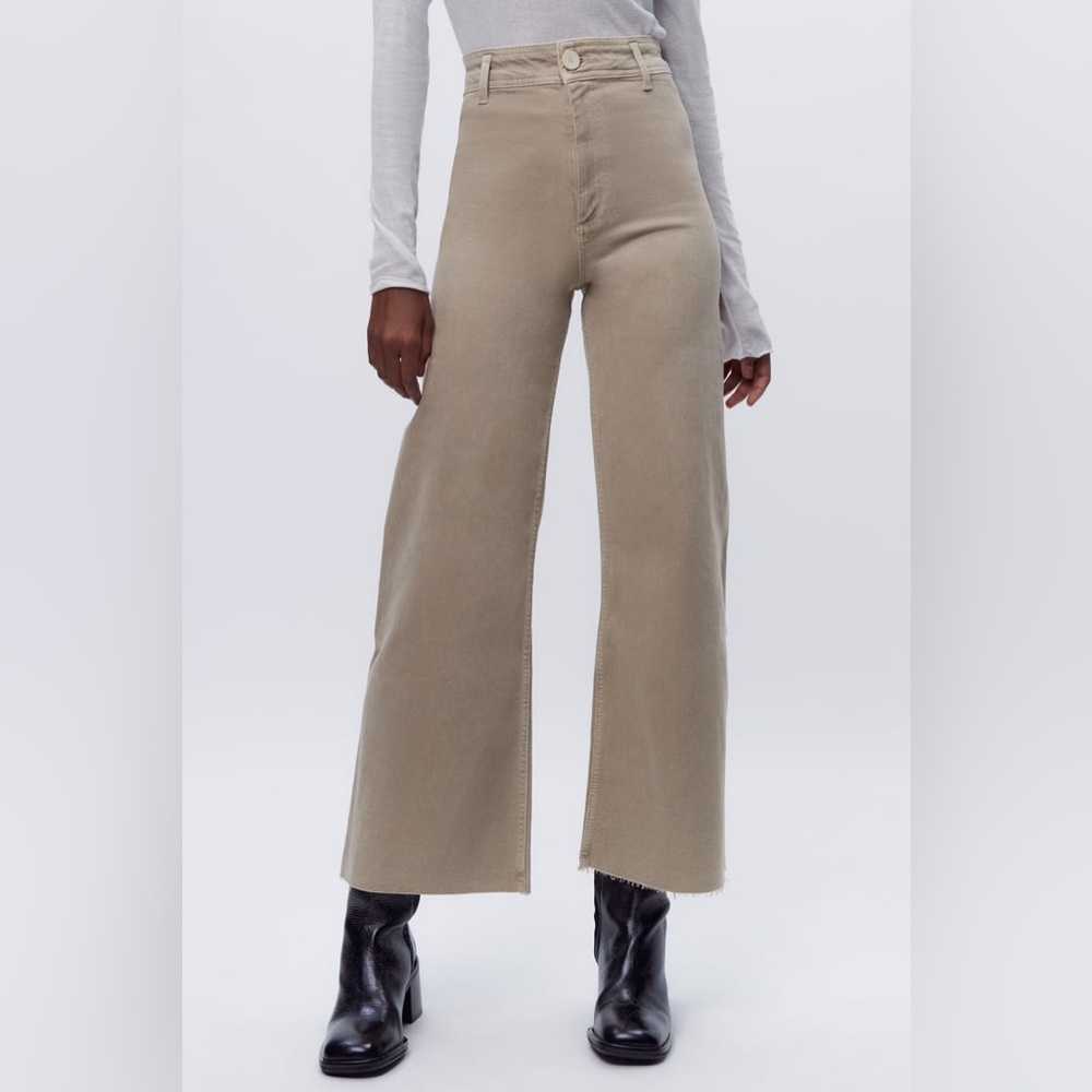 Zara High Waisted Marine Straight Jeans